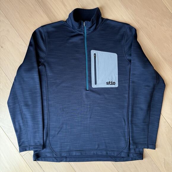 Stio Gannett Peak Half Zip Fleece Pullover Women's XL Blue Lightweight Outerwear - Picture 2 of 10